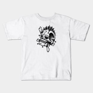HomeSchoolTattoo Traditional Skull & Spiderweb Kids T-Shirt